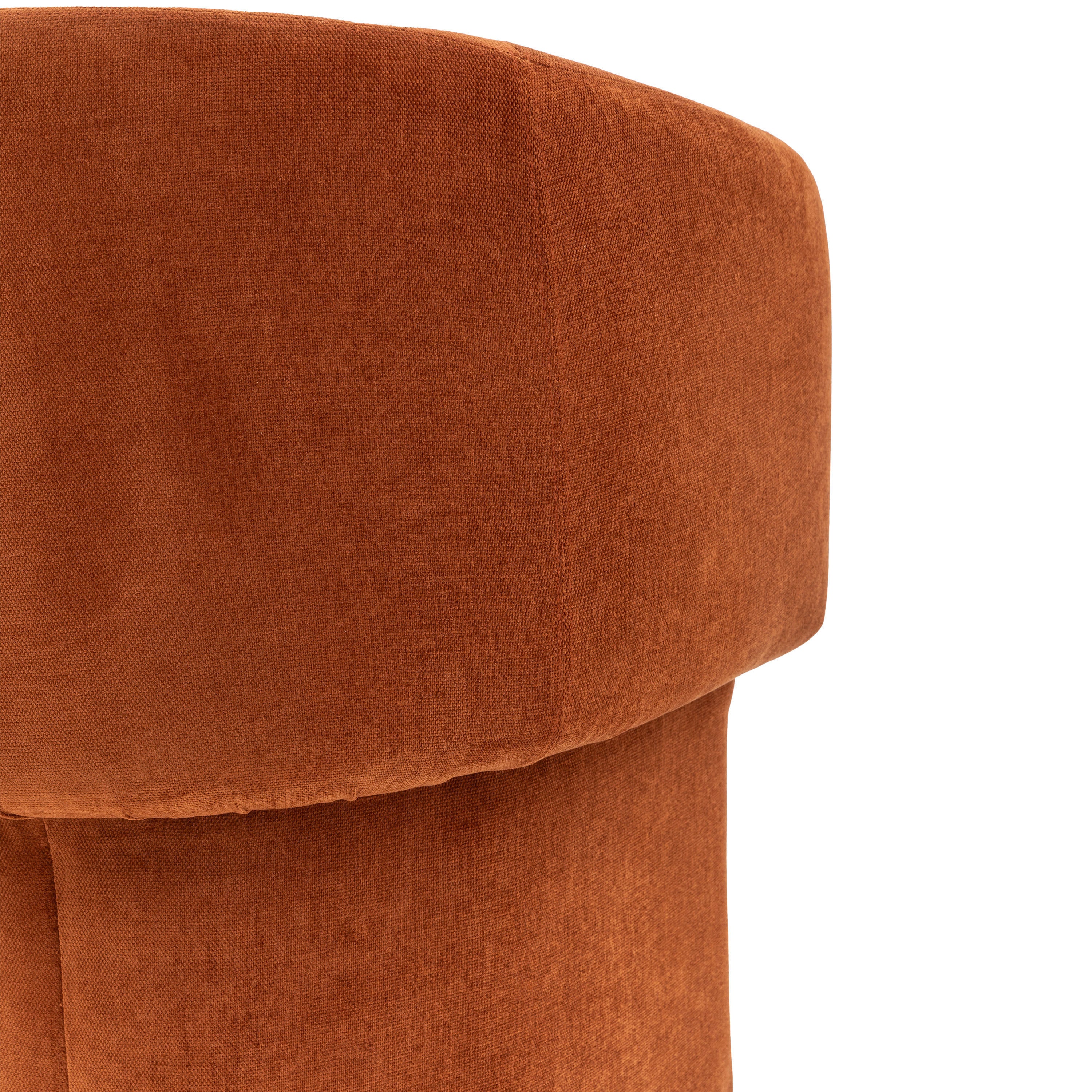 Capponi Rust Orange Chenille Tub Bucket Dining Chair